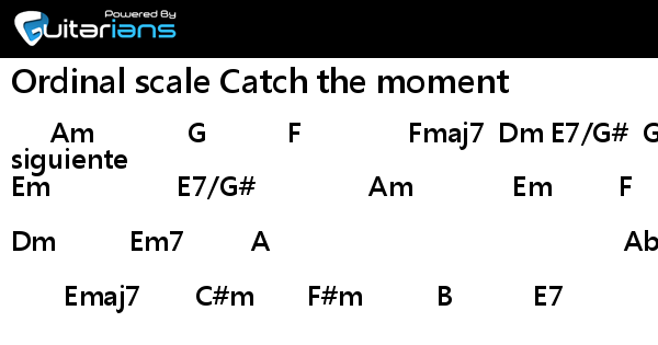 Lisa Ordinal Scale Catch The Moment 結他譜chord譜吉他譜 Guitarians Com