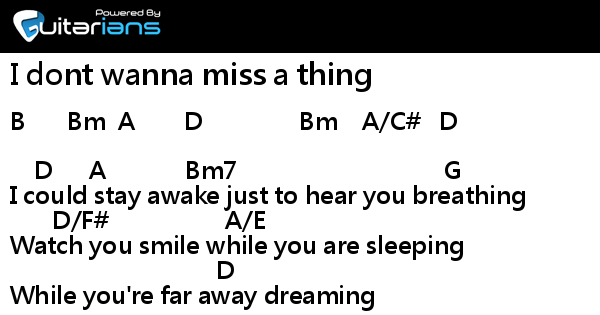 Boyce Avenue I Dont Wanna Miss A Thing 結他譜 Chord譜 Guitarians Com