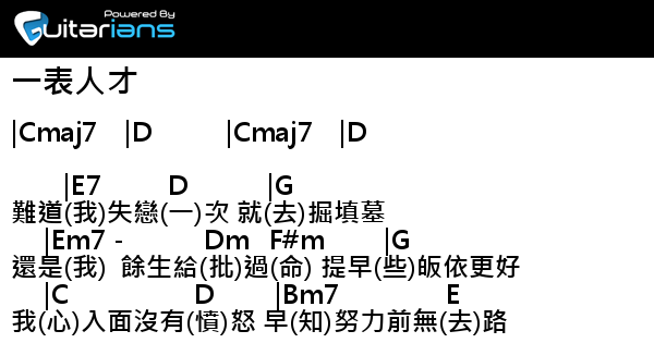 呂爵安,Edan Lui,邱鋒澤,Feng Ze - 一表人才結他譜Chord譜吉他譜| 曲