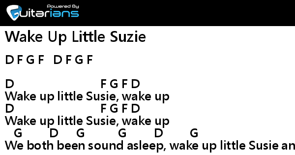 The Everly Brothers - Wake Up Little Suzie 結他譜 Chord譜 吉他譜| 曲 : Yoshida ...