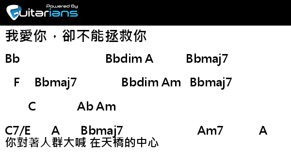 好樂團 我愛你 卻不能拯救你結他譜chord譜吉他譜 Guitarians Com