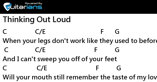 thinking out loud lyrics and chords