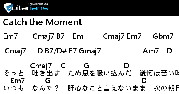 Lisa Catch The Moment 結他譜 Chord譜 吉他譜 Guitarians Com